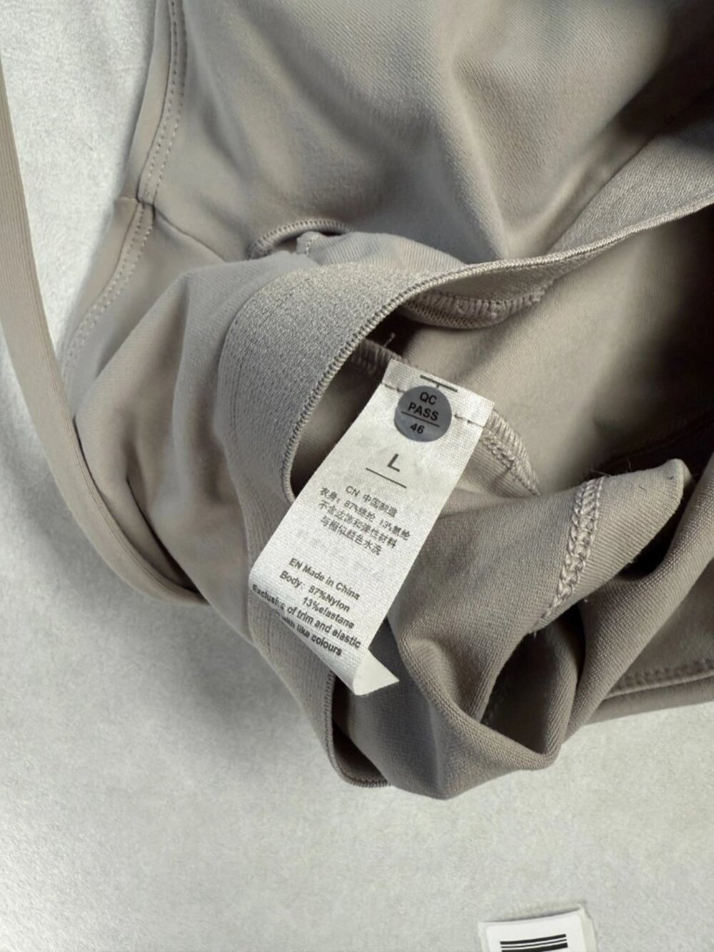 WORN Lemedy Womens Spaghetti Straps Padded Taupe Sports Bra Top Size L - Picture 3 of 3
